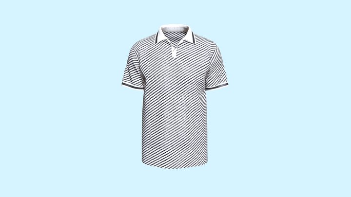 MENS OPEN COLLAR POLO SHIRT 3D Model