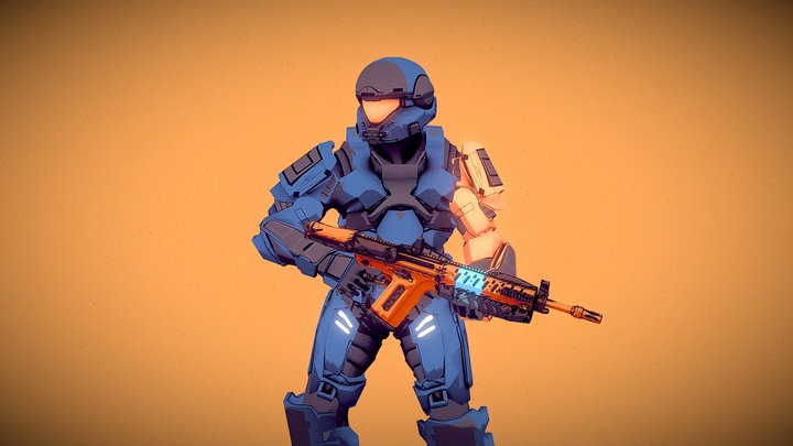 Halo Spartan EOD Cel Shading 3D Model