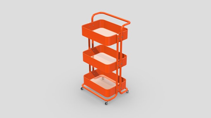 A steel trolley 3D Model