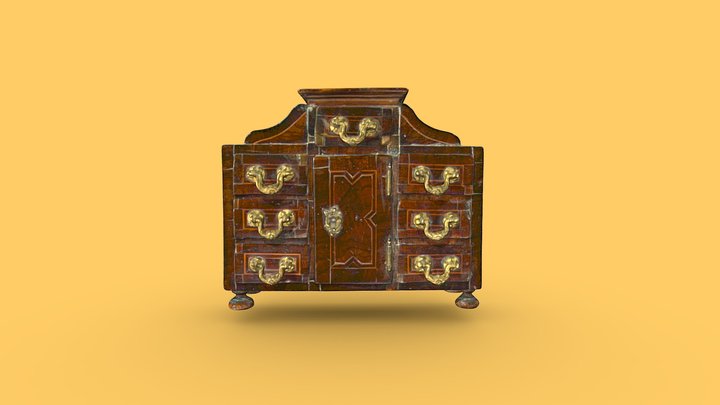 Tabernacle-shaped cabinet top, miniature 3D Model