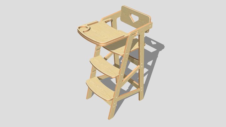 Стул детский 2 3D Model