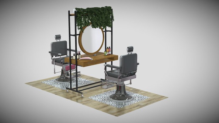 hairdresser furniture 3D Model