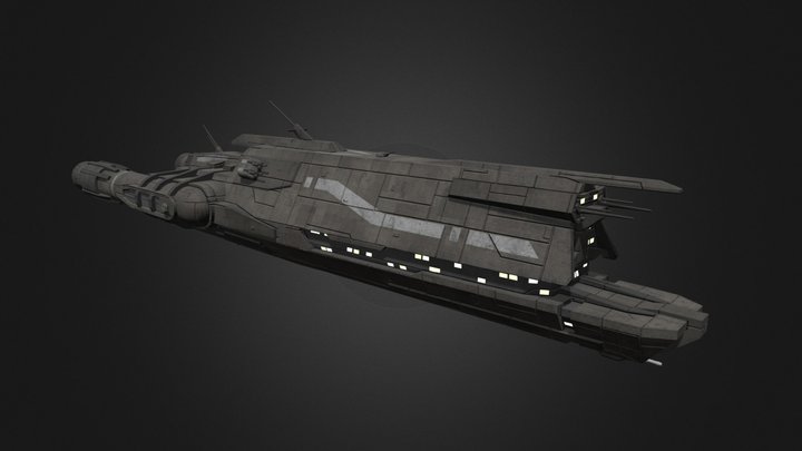 Bulwark Class Support Frigate 3D Model