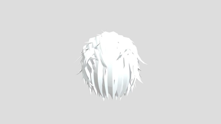 Fluffy Slicked Back Curtain Hair 3D Model