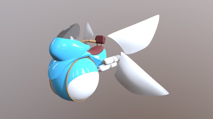 hot air balloon motorcicle 3D Model