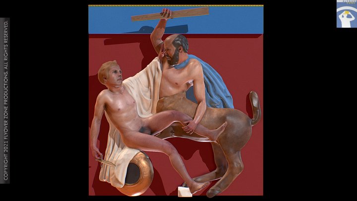 3D rendering of Metope South 09 Restored (Parthenon)