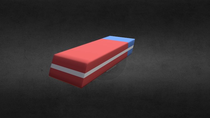 Low Poly Eraser 3D Model