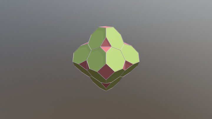 Equilateral Polyhedron with Heptagons, S4 x I 3D Model