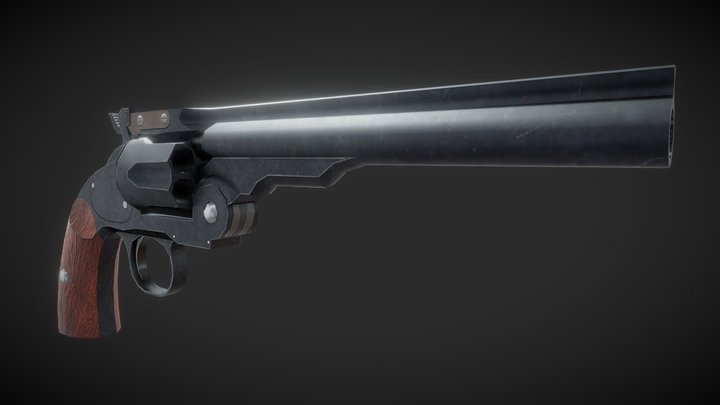 Schofield revolver (game ready) 3D Model