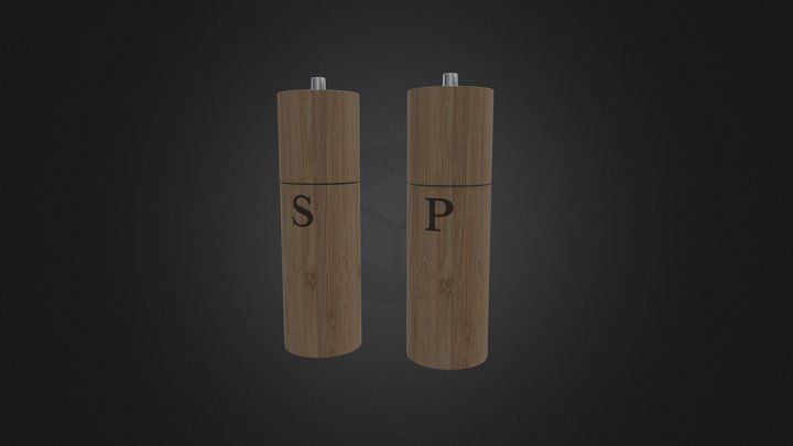 Wood Salt and Pepper Grinder 3D Model