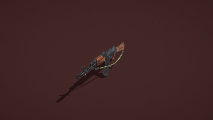 Ak47 lowpoly 3D Model