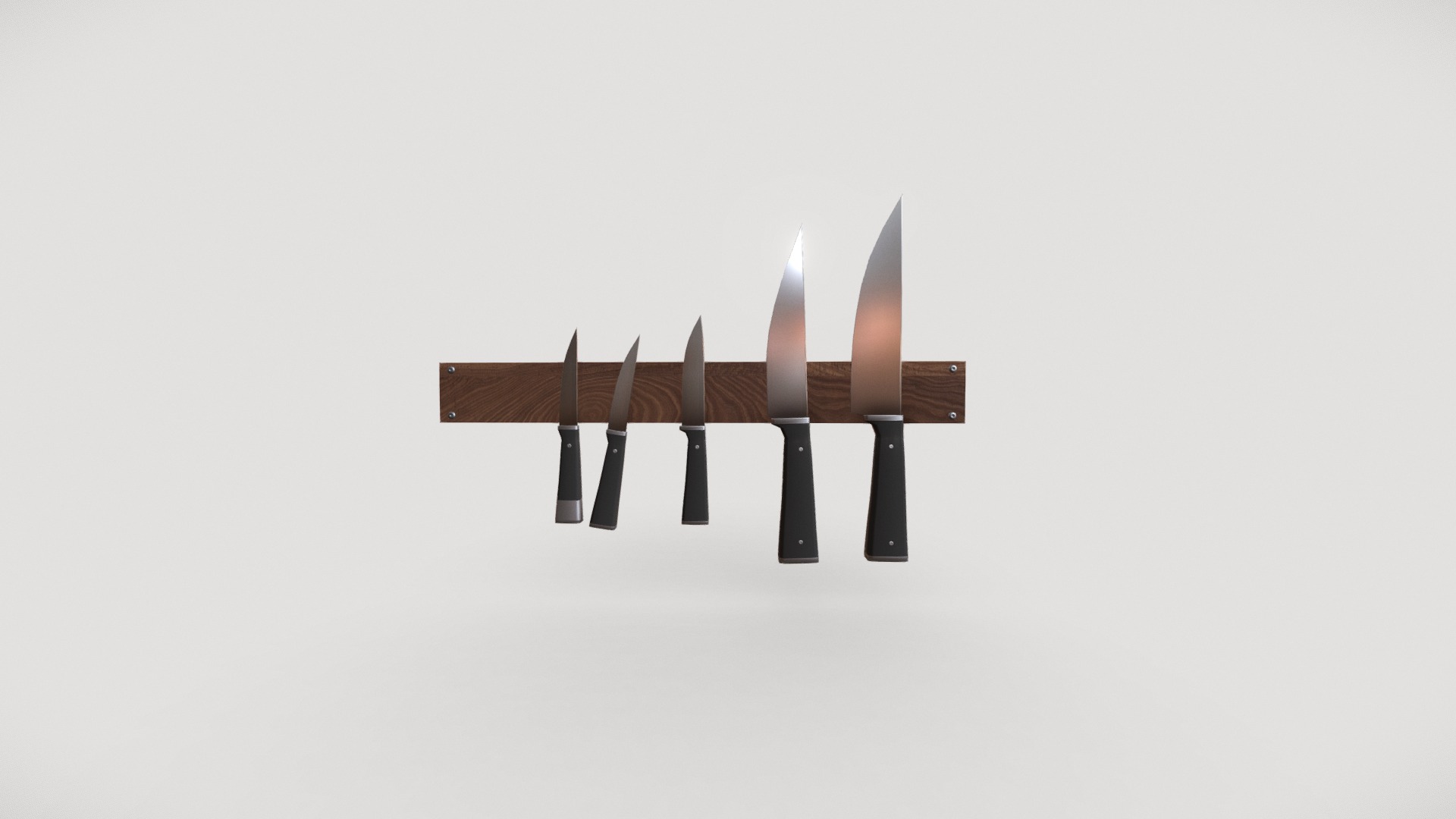 3D model Knife Set - This is a 3D model of the Knife Set. The 3D model is about a group of knives.