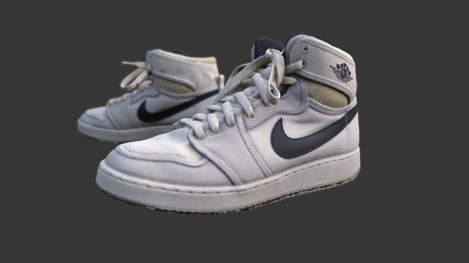 Nike Air Jordans 1 Retro Mid Fog (Canvas) Scan Download Free 3D model