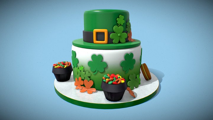 St. Patrick's day cake 3D Model