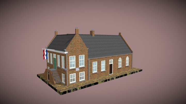 Raadhuis, school en politiepost te Engelen 1845 3D Model