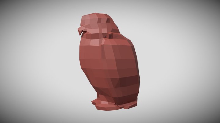 Low Poly Owl 3D Model