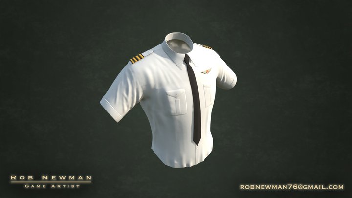 Pilot Shirt Clothing Prop (Game Resolution) 3D Model