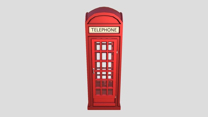 Phone booth — Low Poly 3D Model