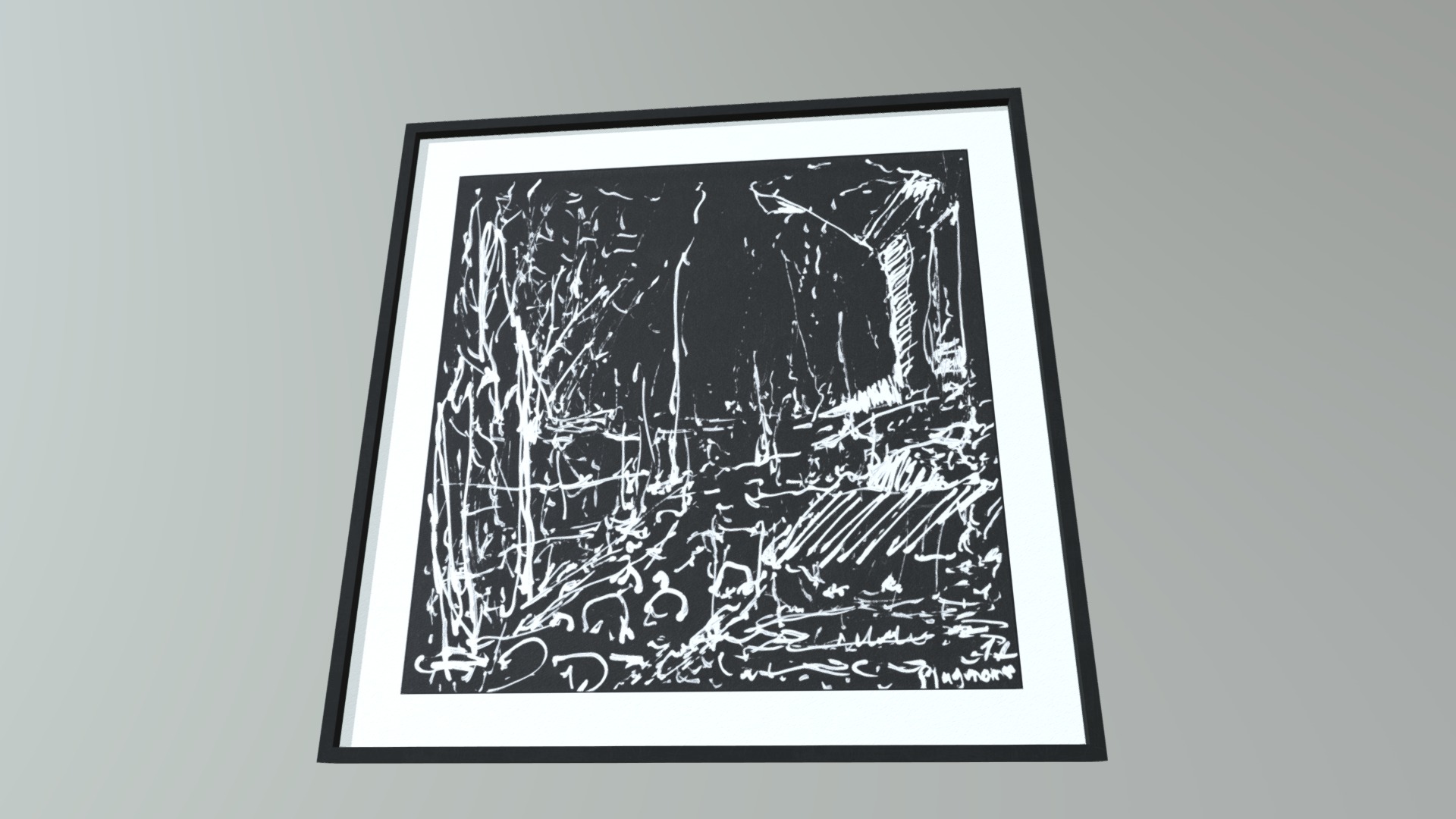 3D model Picture Frame – Untitled #forest - This is a 3D model of the Picture Frame - Untitled #forest. The 3D model is about a black and white photo of a map.