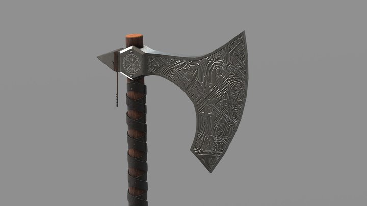 Viking battle axe 3D Model