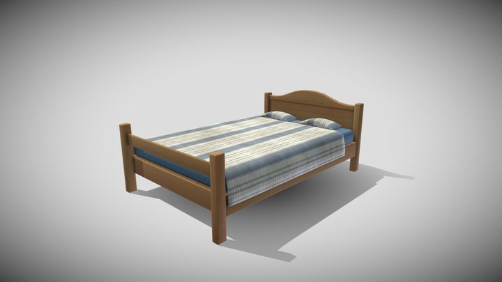 Bed low poly 3D Model