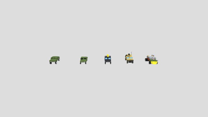 5 Variations of Hamvee 3D Model