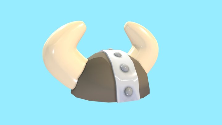 Low Poly Viking Hat 3D Model