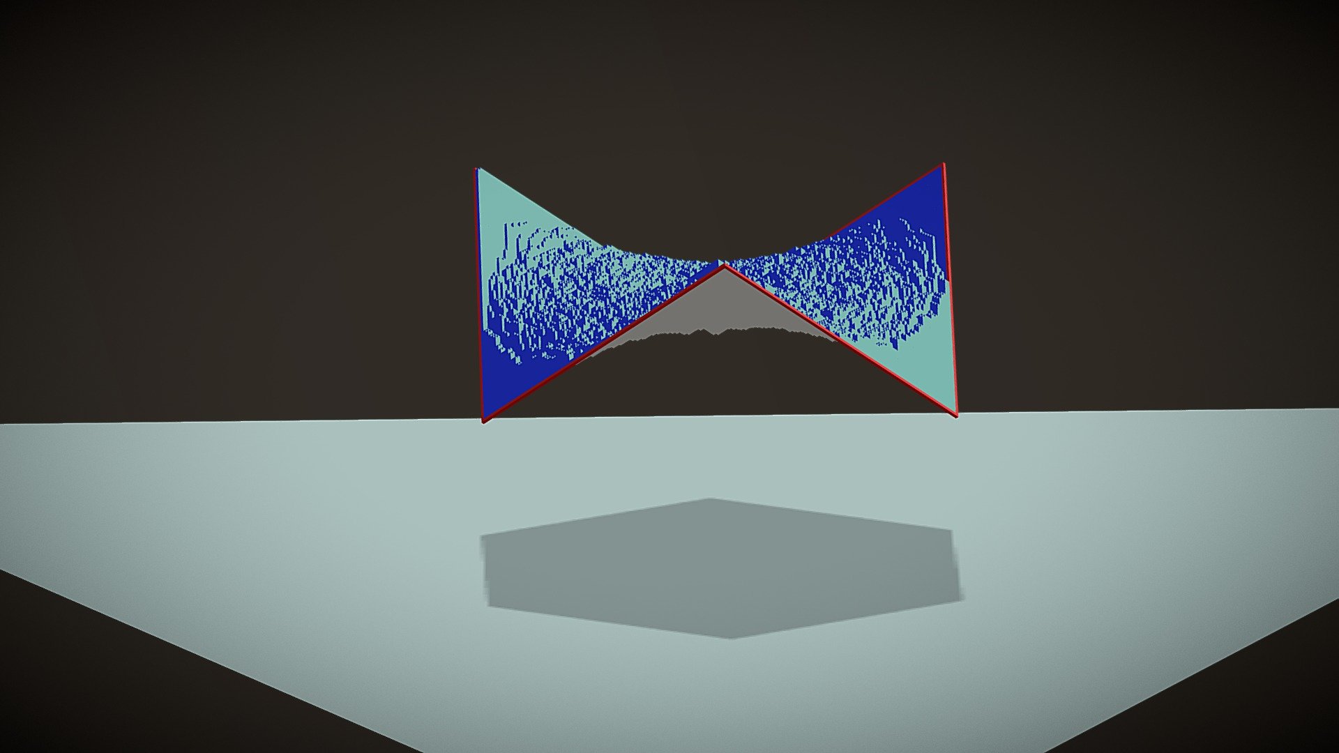 Rotating hexagon with a hole