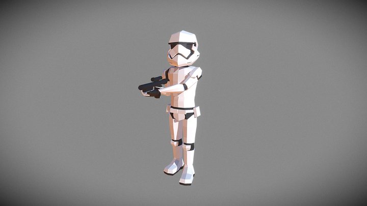 Star Wars Low Poly: Stormtrooper Episode 7 3D Model