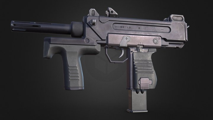 Submachine gun PM-9 Minebea 3D Model