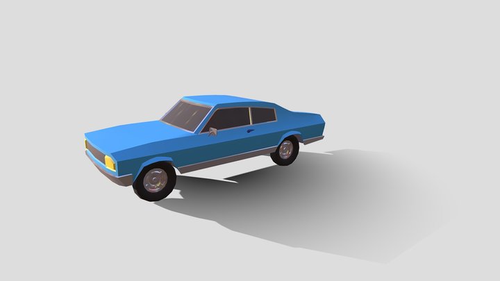Low Poly Muscle Car 3D Model