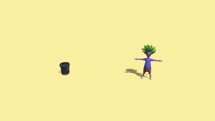 Fred throwing a ball 3D Model