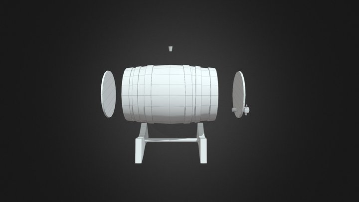 Wood Barrel Low Poly Update 3D Model