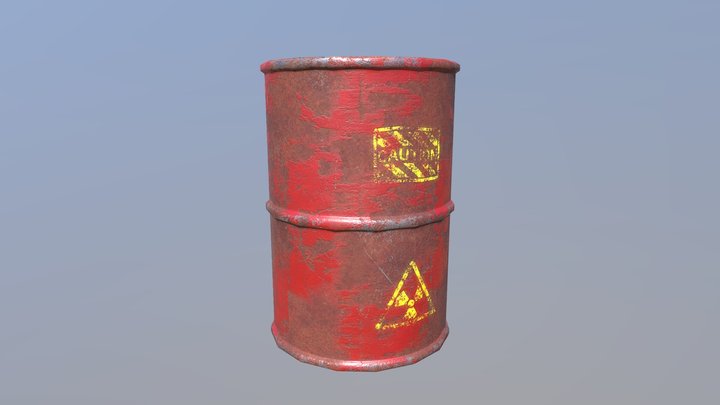 PBR Dangerous Barrel 3D Model
