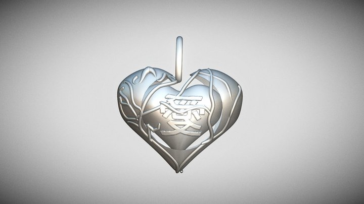 AramPendant - Heart in Heart 3D Model