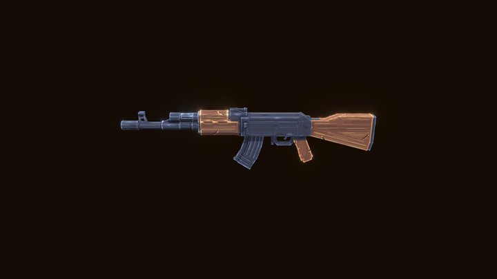 Ak47 Stylized 3D Model