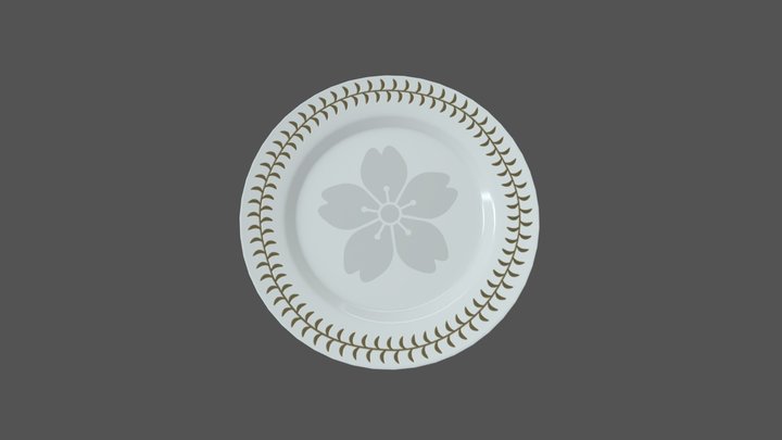 Decorated Dinner Plate 3D Model