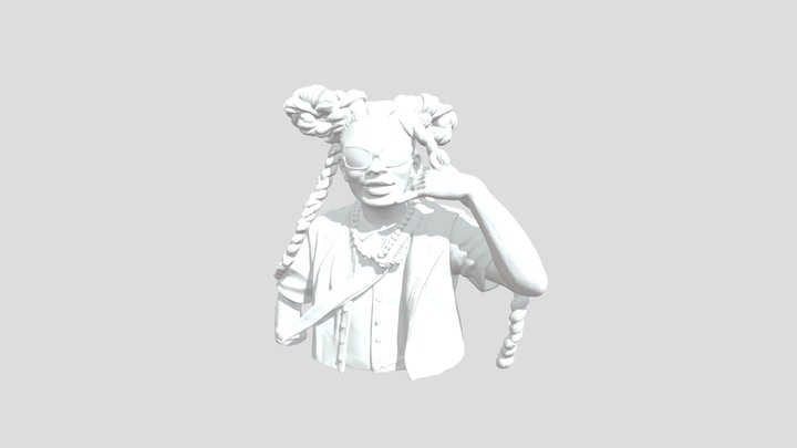 Braided Style Cool, half bust 3D Model