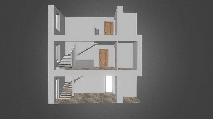 Escalier central 03 3D Model