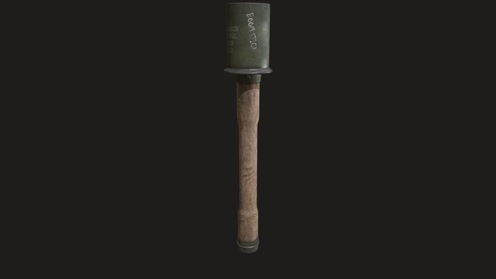 German Stick Grenade 3D Model