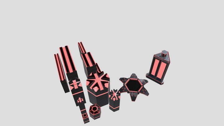 Neon Arena Kit Red 3D Model
