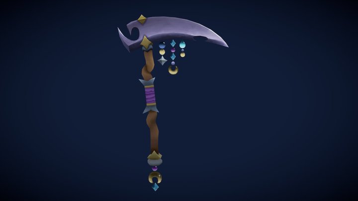 WoW style Electric Night Scythe 3D Model