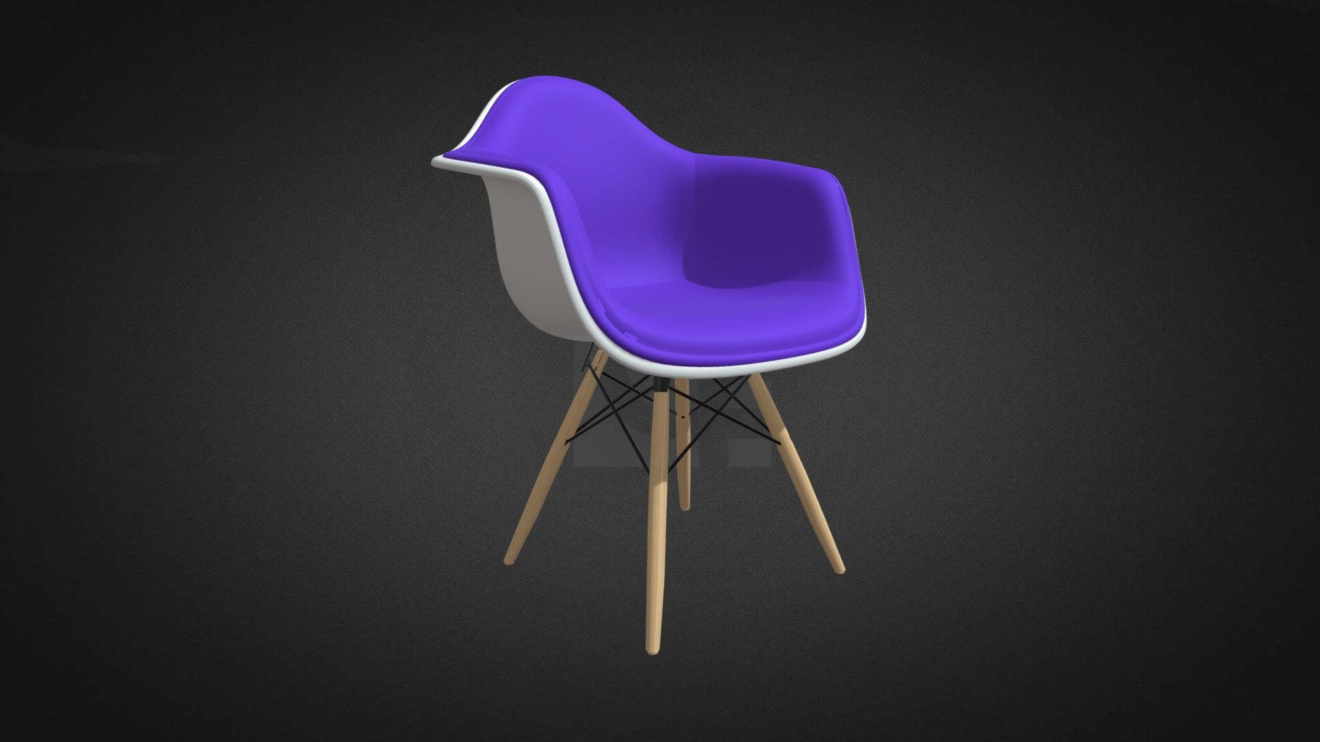 Honey Chair Padded Wooden Hire — Sketchfab embed 3D viewer