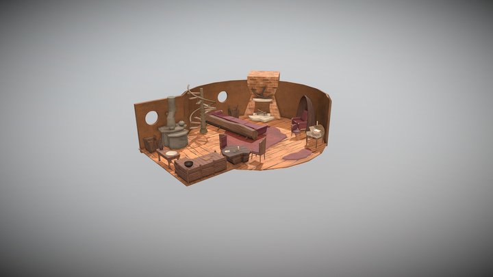 Tribal House Interior 3D Model