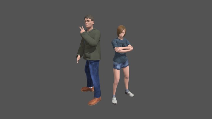 Character Design (Jim and Karen) 3D Model