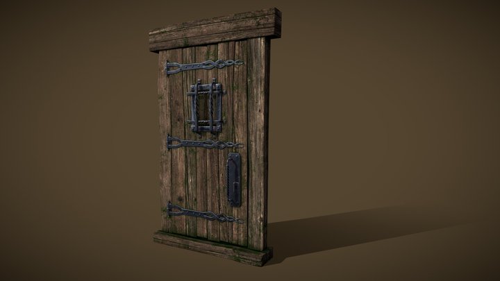Medieval wooden door 3D Model
