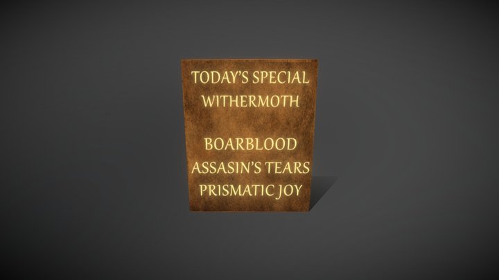 Medieval Potion Menu 3D Model
