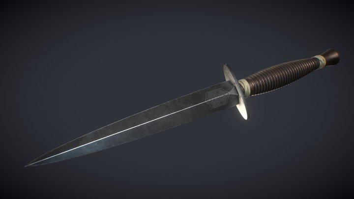 The Fairbairn-Sykes Fighting Knife 3D Model