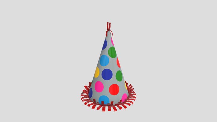 Colorful Cartoon Party Hat 3D Model 3D Model