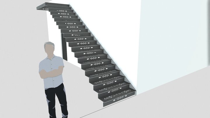 Лестница гаража 1,2м х 8мм 3D Model